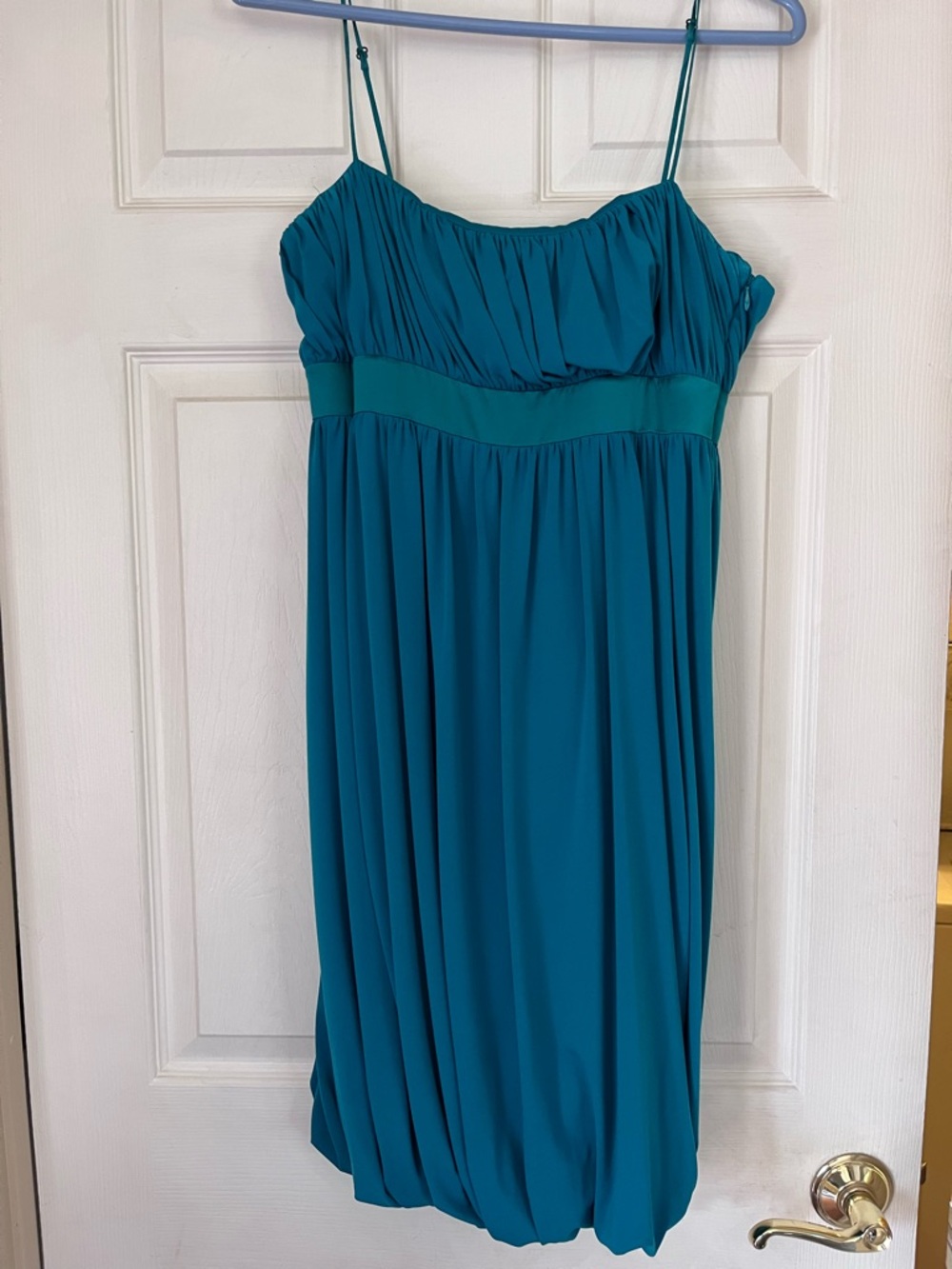 Laundry By Shelli Segal Teal Spaghetti-Strap Empire Midi Dress